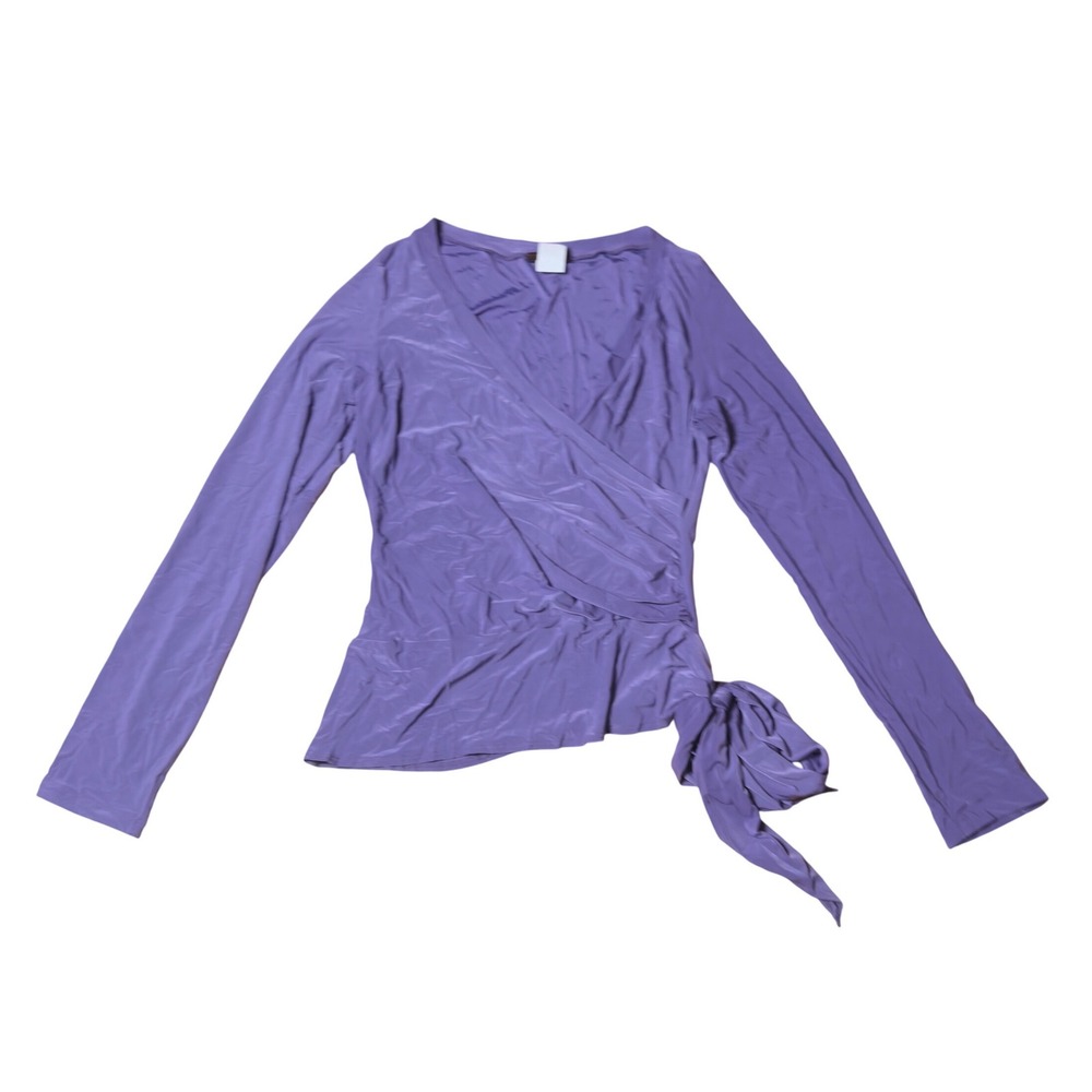 Purple Long Sleeve Wrap Top NWT